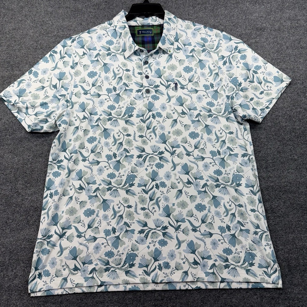 William Murray Performance Golf Polo Shirt Men's Extra Large Floral‎ Print